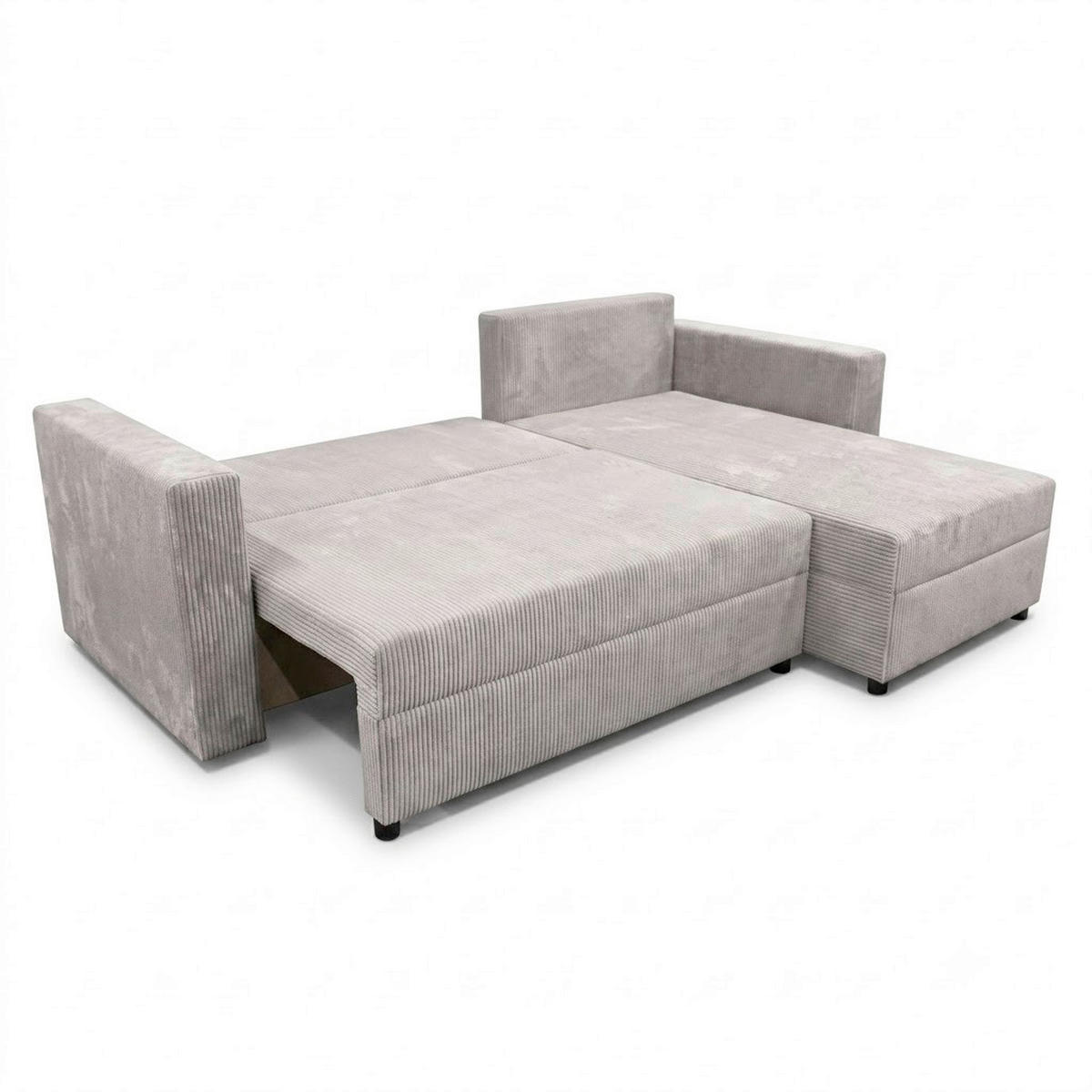 ECKSOFA TOP L Beige Cord Rückenkissen, Bettkasten  - Beige/Schwarz, Design, Kunststoff/Textil (230/156cm) - P & B