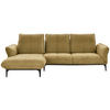 ECKSOFA in Webstoff Gelb  - Gelb/Schwarz, Natur, Textil (182/277cm) - Valnatura