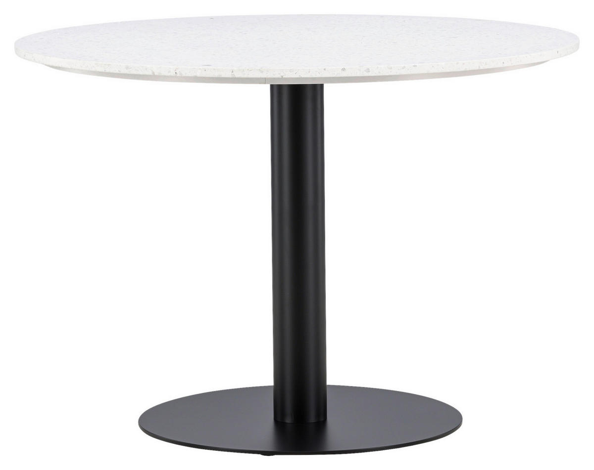 ESSTISCH in Metall, Stein 106/106/75 cm  - Schwarz/Weiß, Design, Stein/Metall (106/106/75cm) - Livetastic