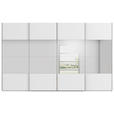 SCHWEBETÜRENSCHRANK 361/223/68 cm 4-türig Weiß  - Chromfarben/Weiß, Design, Glas/Holzwerkstoff (361/223/68cm) - Novel