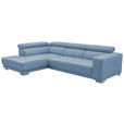 ECKSOFA  in Mikrofaser Hellblau  207/301 cm  - Chromfarben/Hellblau, Design, Textil/Metall (207/301cm) - Xora
