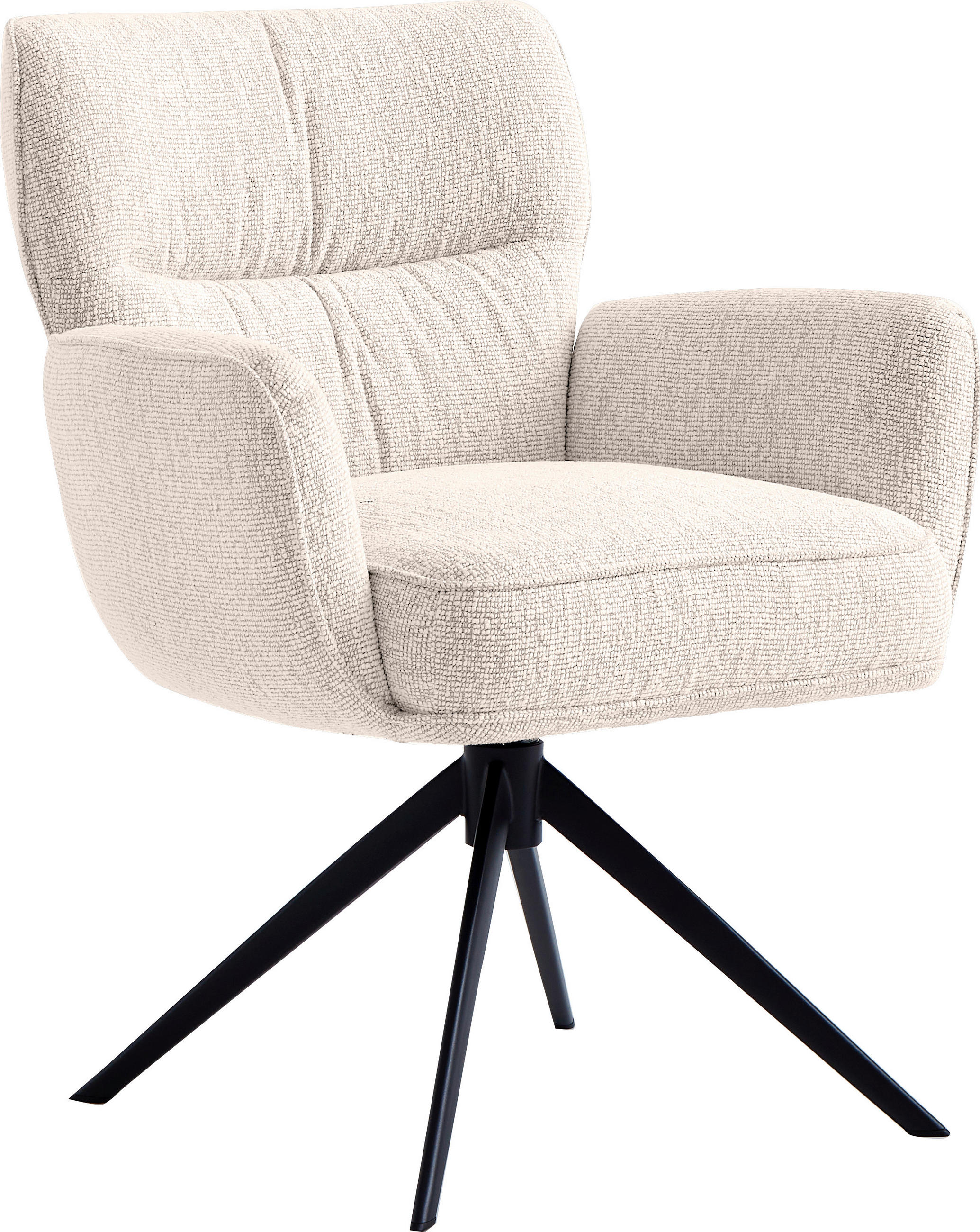 ARMLEHNSTUHL  in Eisen Leinenoptik  - Beige/Schwarz, Design, Textil/Metall (67/86/68cm) - Novel