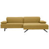 ECKSOFA in Flachgewebe Goldfarben  - Anthrazit/Goldfarben, Design, Textil/Metall (280/165cm) - Johann Jakob