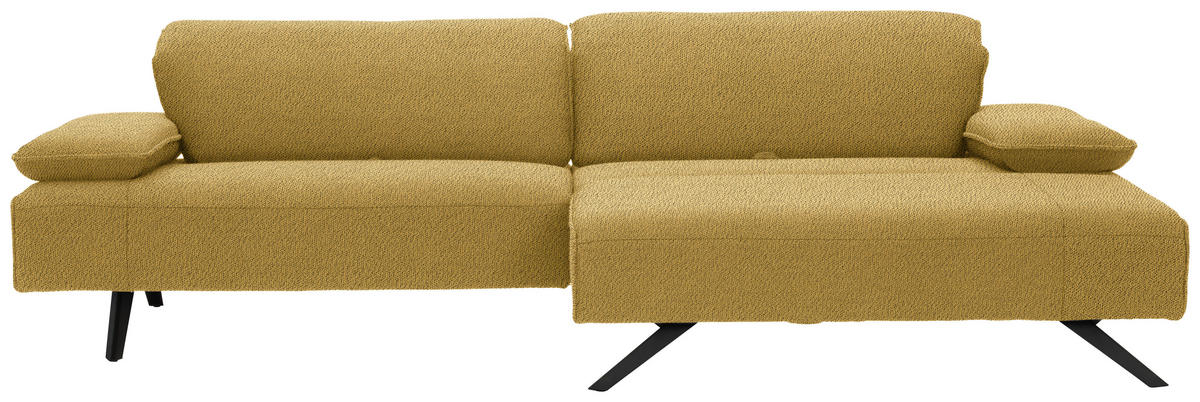 ECKSOFA in Flachgewebe Goldfarben  - Anthrazit/Goldfarben, Design, Textil/Metall (280/165cm) - Johann Jakob
