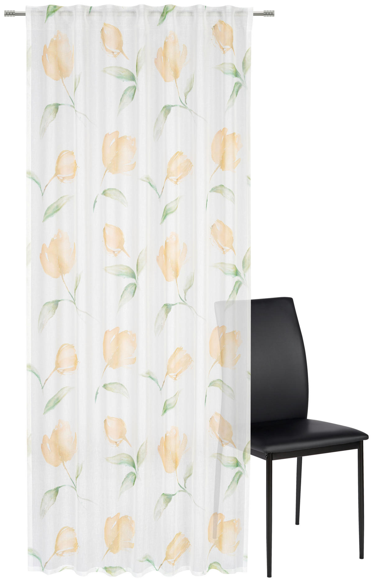 KÉSZFÜGGÖNY áttetsző  - sárga/többszínű, Konventionell, textil (140/245cm) - Esposa