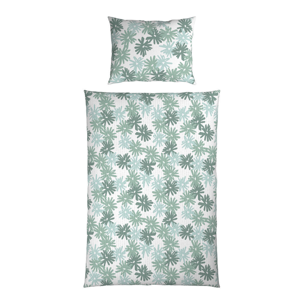 BETTWÄSCHE 2-teilig Seersucker 140/200 cm  - Grün, KONVENTIONELL, Textil (140/200cm) - Esposa