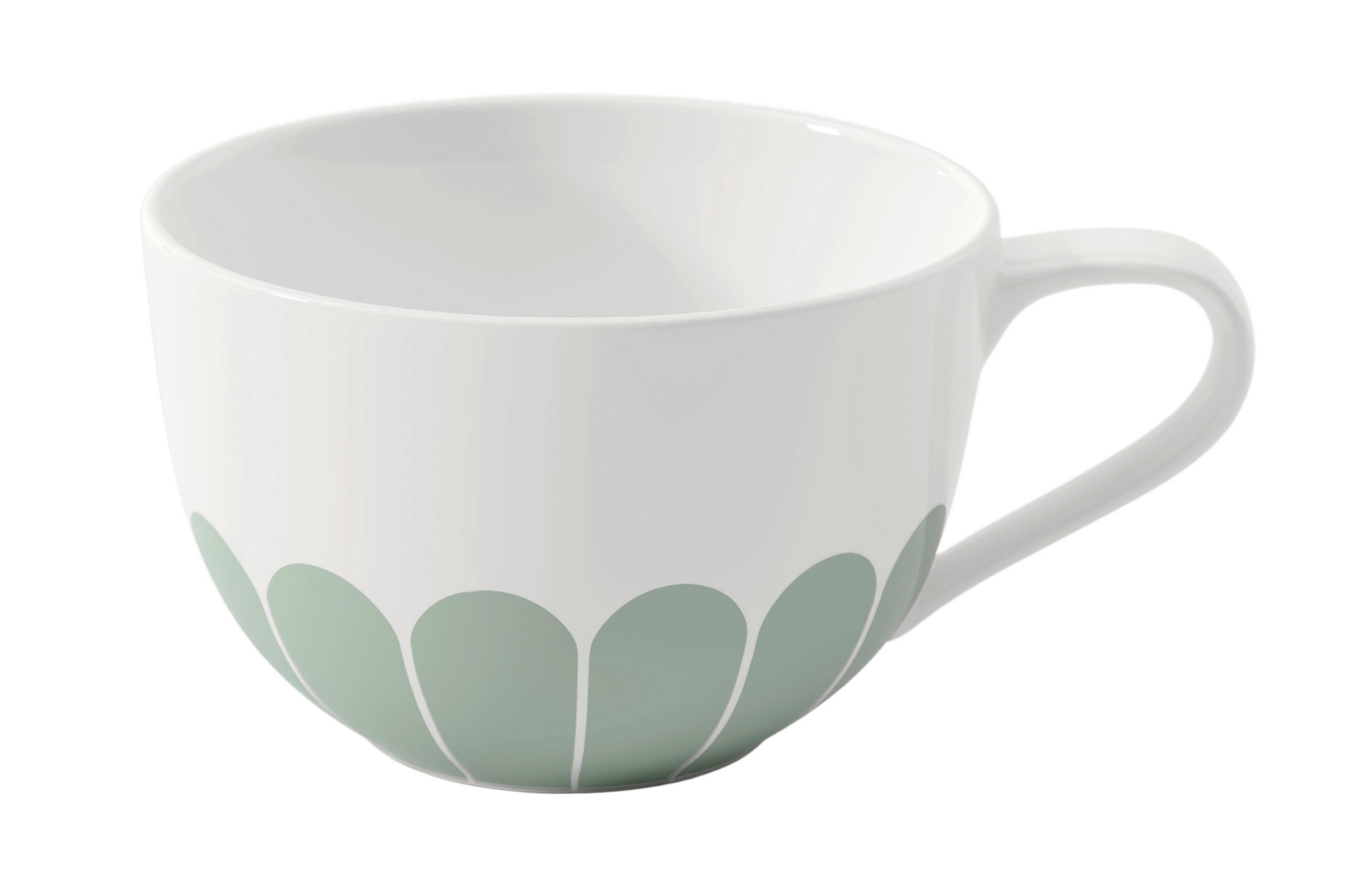 Villeroy & Boch Cappuccinotasse Fleur vert Weiß, Salbeigrün
