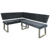 ECKBANK 142,5/187 cm Webstoff Dunkelgrau   - Dunkelgrau/Nickelfarben, MODERN, Textil/Metall (142,5/187cm) - MID.YOU