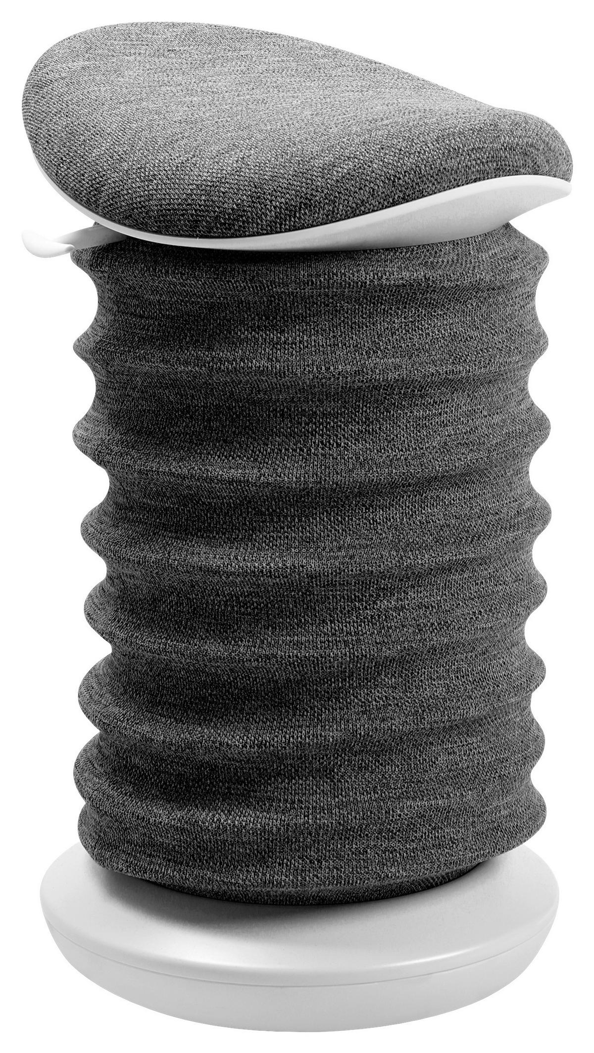 BÜROHOCKER Schwarz, Weiß  - Schwarz/Weiß, Design, Kunststoff/Textil (37,5/53-64/36cm) - Topstar