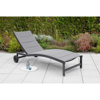 GARTENLIEGE 70/37,5/207 cm  - Graphitfarben/Grau, KONVENTIONELL, Textil/Metall (70/37,5/207cm) - Gardenson