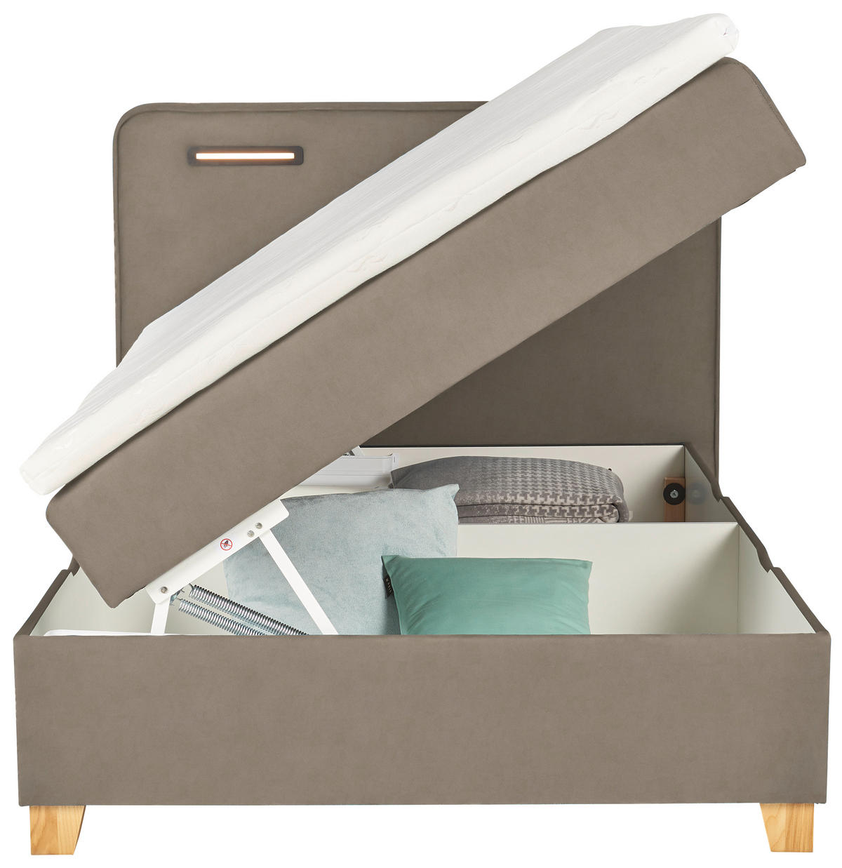 BOXBETT 100/200 cm  in Greige  - Türkis/Greige, Konventionell, Holz/Holzwerkstoff (100/200cm) - Moderano