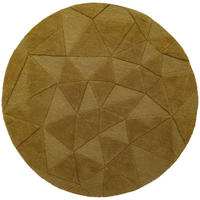 WOLLTEPPICH 160/160 cm Wiggle Goldfarben rund  - Goldfarben, Basics, Textil (160/160cm) - Flair Rugs