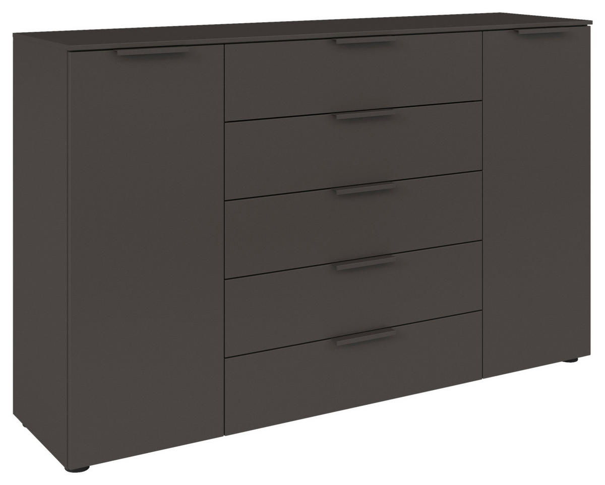 KOMMODE 160/100/42 cm  in Graphitfarben  - Graphitfarben/Schwarz, Modern, Holzwerkstoff/Kunststoff (160/100/42cm) - Rauch Möbel