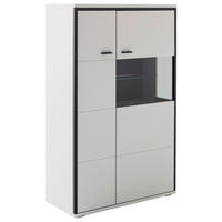 HIGHBOARD Schwarz, Weiß  84/136/38 cm  - Schwarz/Weiß, Design, Glas/Holzwerkstoff (84/136/38cm) - Stylife