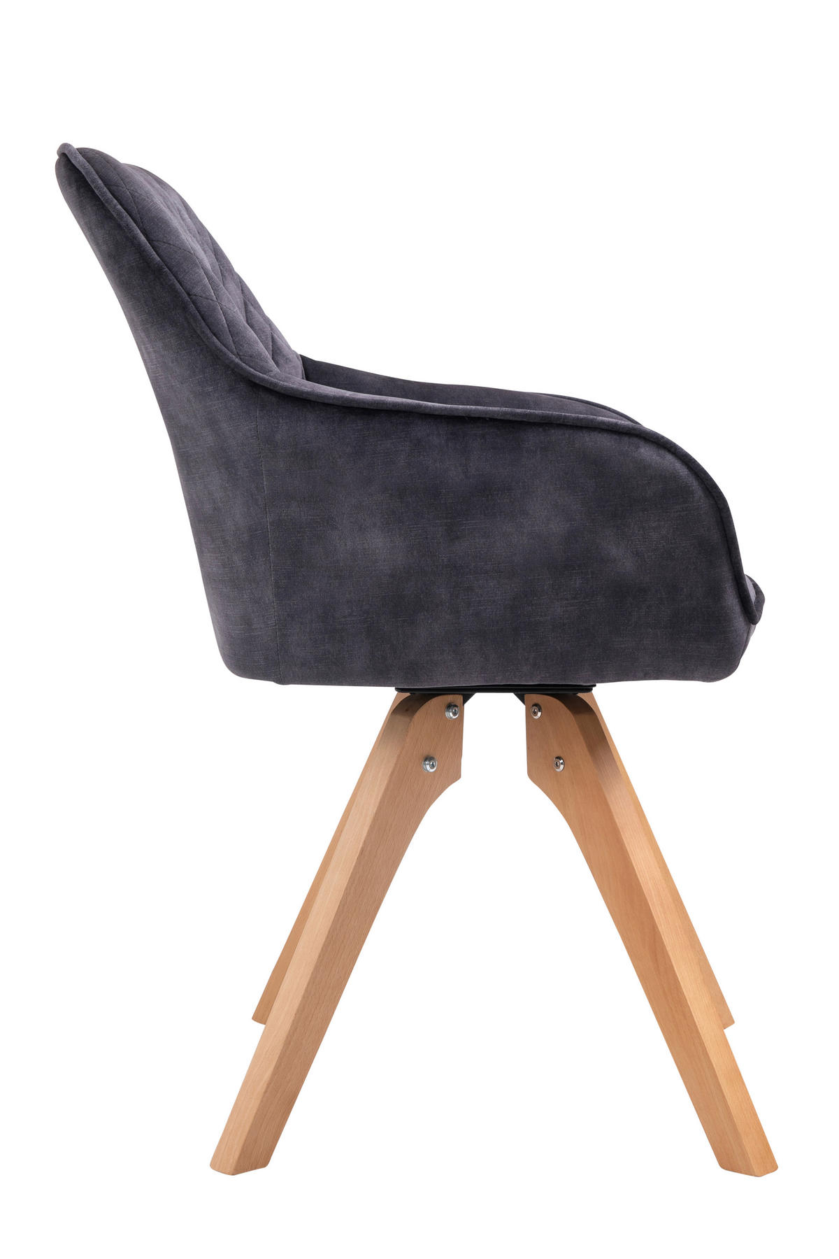 ARMLEHNSTUHL  in Samt  - Eichefarben/Schwarz, MODERN, Holz/Textil (59/85/61cm) - Livetastic