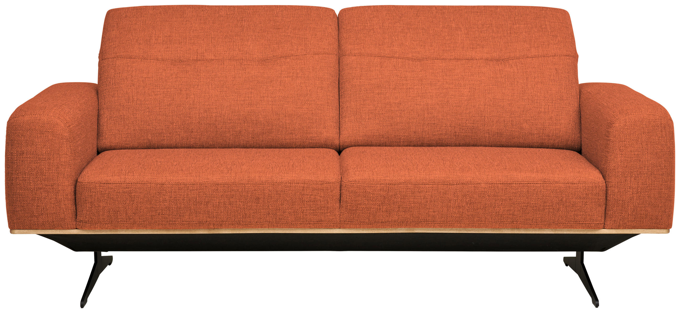 3-SITZER-SOFA Struktur Orange  - Schwarz/Orange, Design, Textil/Metall (205/76-97/102cm) - Novel