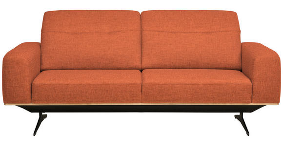 3-SITZER-SOFA Struktur Orange  - Schwarz/Orange, Design, Textil/Metall (205/76-97/102cm) - Novel