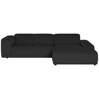 ECKSOFA HANNAH Schwarz Cord  - Schwarz, Design, Kunststoff/Textil (304/200cm) - MID.YOU