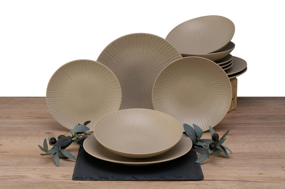 KOMBINOVANÝ SERVIS, 12-dielne, pórovina - piesková, Basics, keramika - Creatable