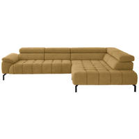 ECKSOFA in Chenille Currygelb  323/222 cm  - Currygelb/Schwarz, Design, Textil/Metall (323/222cm) - Beldomo Style