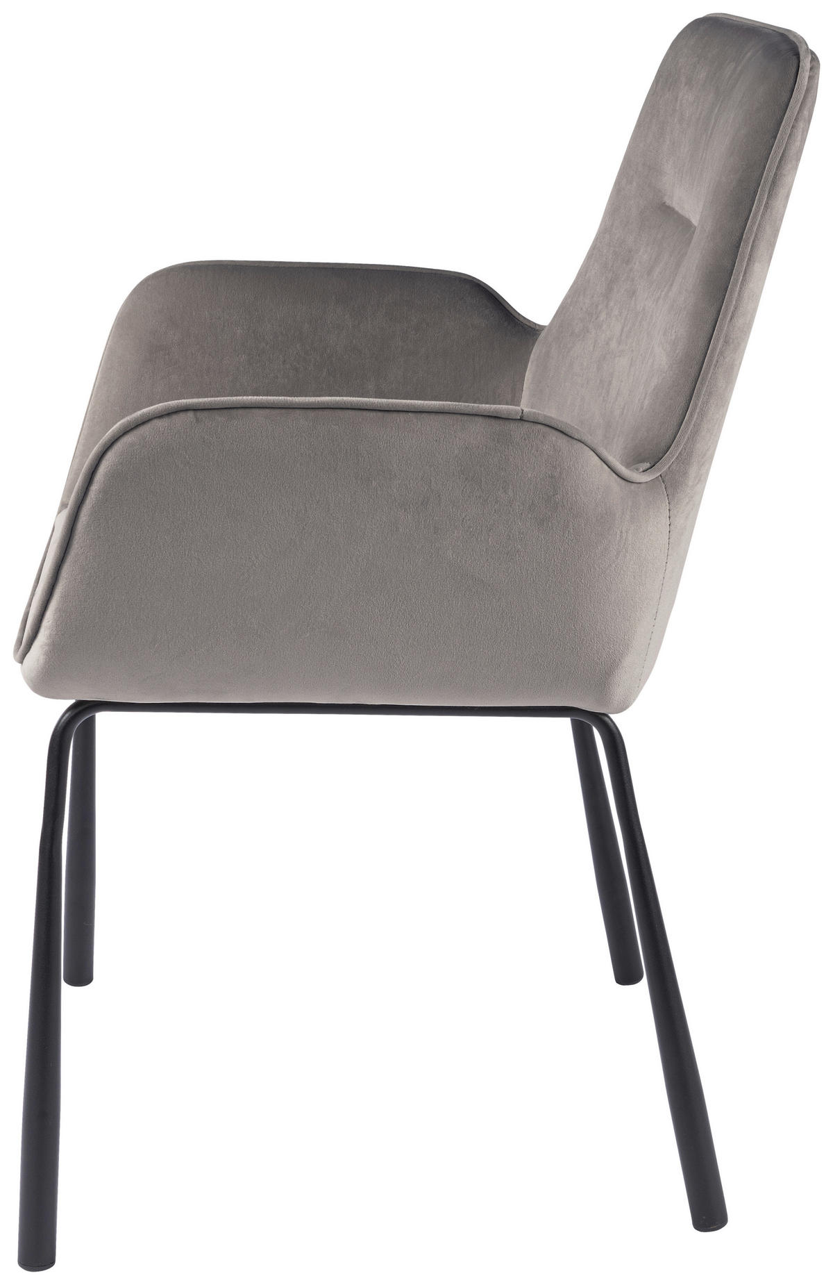 ŽIDLE S PODRUČKAMI, samet, šedá - šedá/černá, Moderní, kov/textil (57/87/58,5cm) - MID.YOU