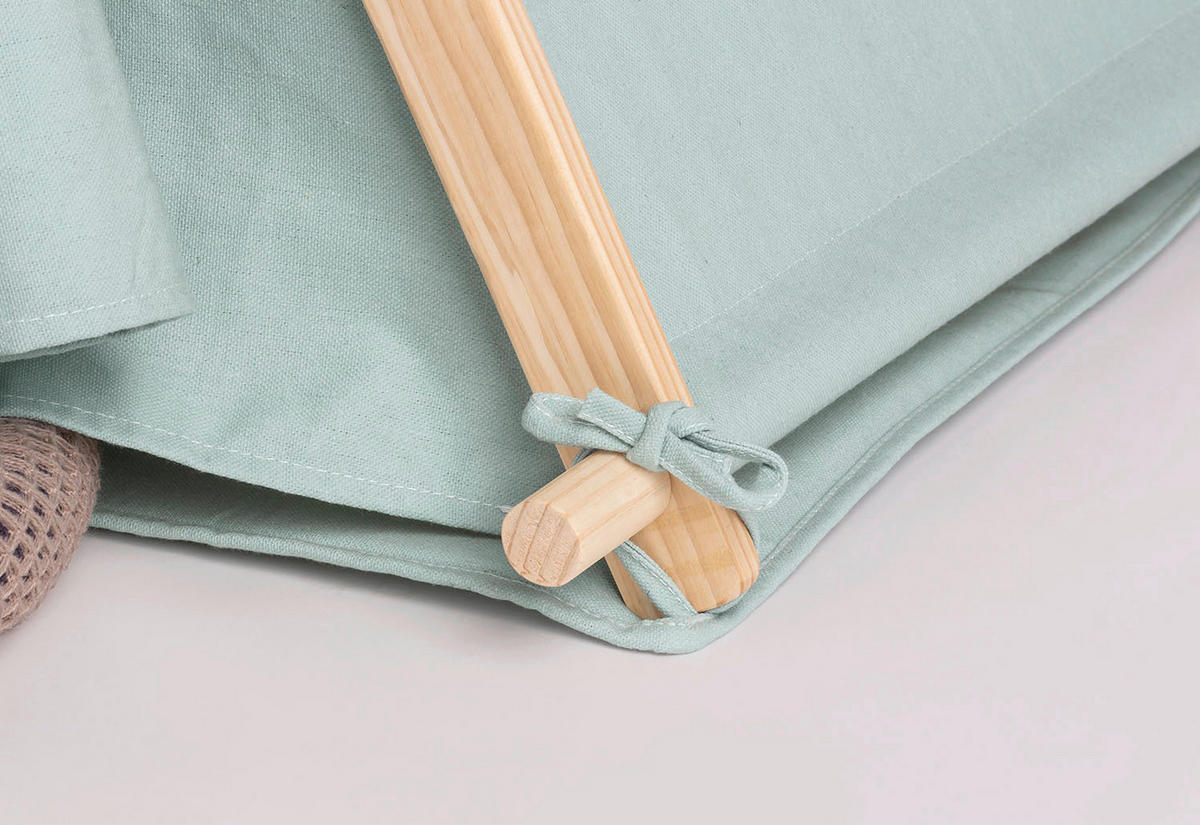 SPIELZELT - Naturfarben/Hellblau, Basics, Holz/Textil (101/106/131cm) - Pinolino