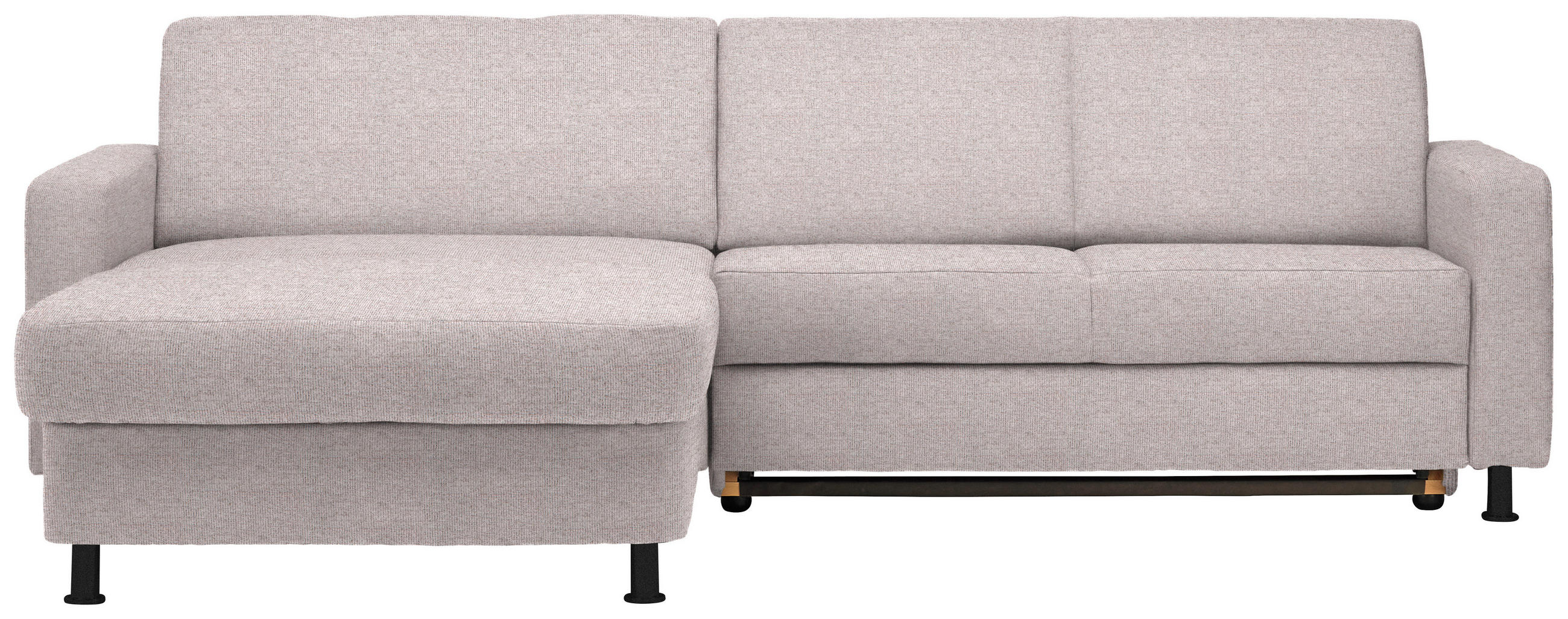 ECKSOFA in Webstoff Hellrosa  165/257 cm  - Hellrosa/Schwarz, Design, Kunststoff/Textil (165/257cm) - Xora