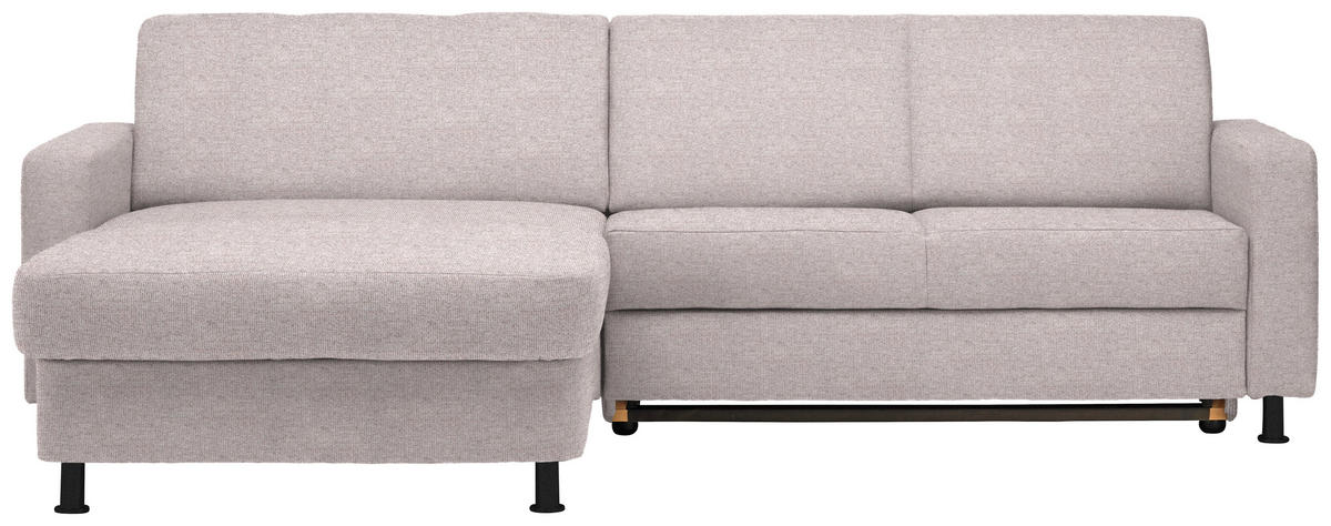 ECKSOFA in Webstoff Hellrosa  - Hellrosa/Schwarz, Design, Kunststoff/Textil (165/257cm) - Xora