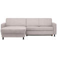 ECKSOFA in Webstoff Hellrosa  - Hellrosa/Schwarz, Design, Kunststoff/Textil (165/257cm) - Xora