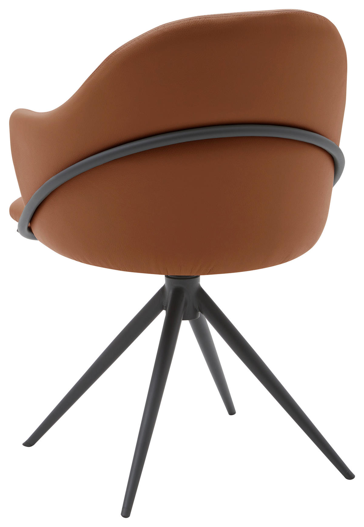 ARMLEHNSTUHL  in Echtleder pigmentiert  - Cognac/Anthrazit, Design, Leder (57/84/44,5cm) - Emilio Belluti