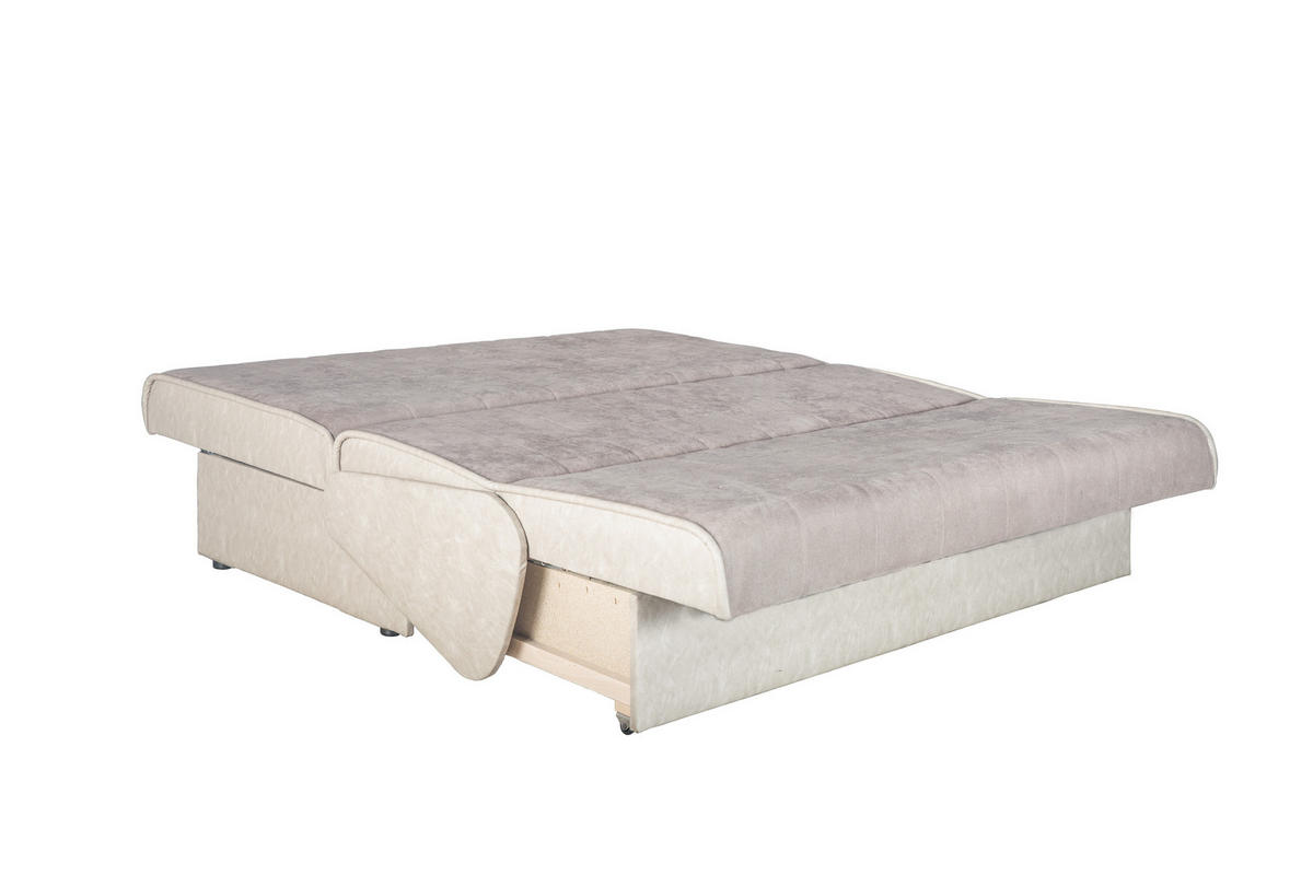 TROSJED NA RAZVLAČENJE tekstil  svijetlo siva, cappuccino    - cappuccino/svijetlo siva, Konvencionalno, tekstil (166/110/87cm) - Xora