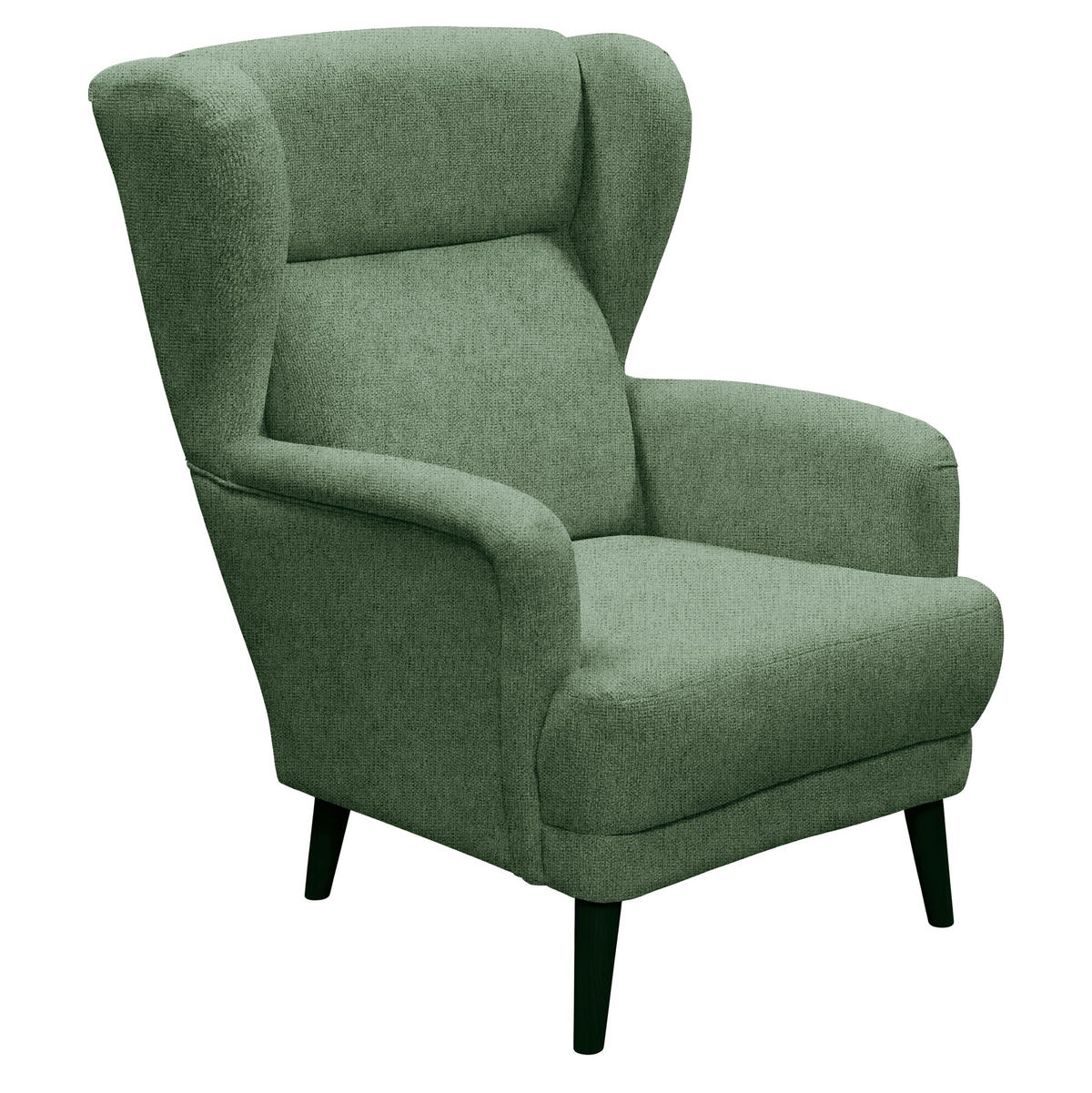 SESSEL in Mikrovelours Dunkelgrün  - Dunkelgrün/Schwarz, MODERN, Holz/Textil (74/106/94cm) - MID.YOU