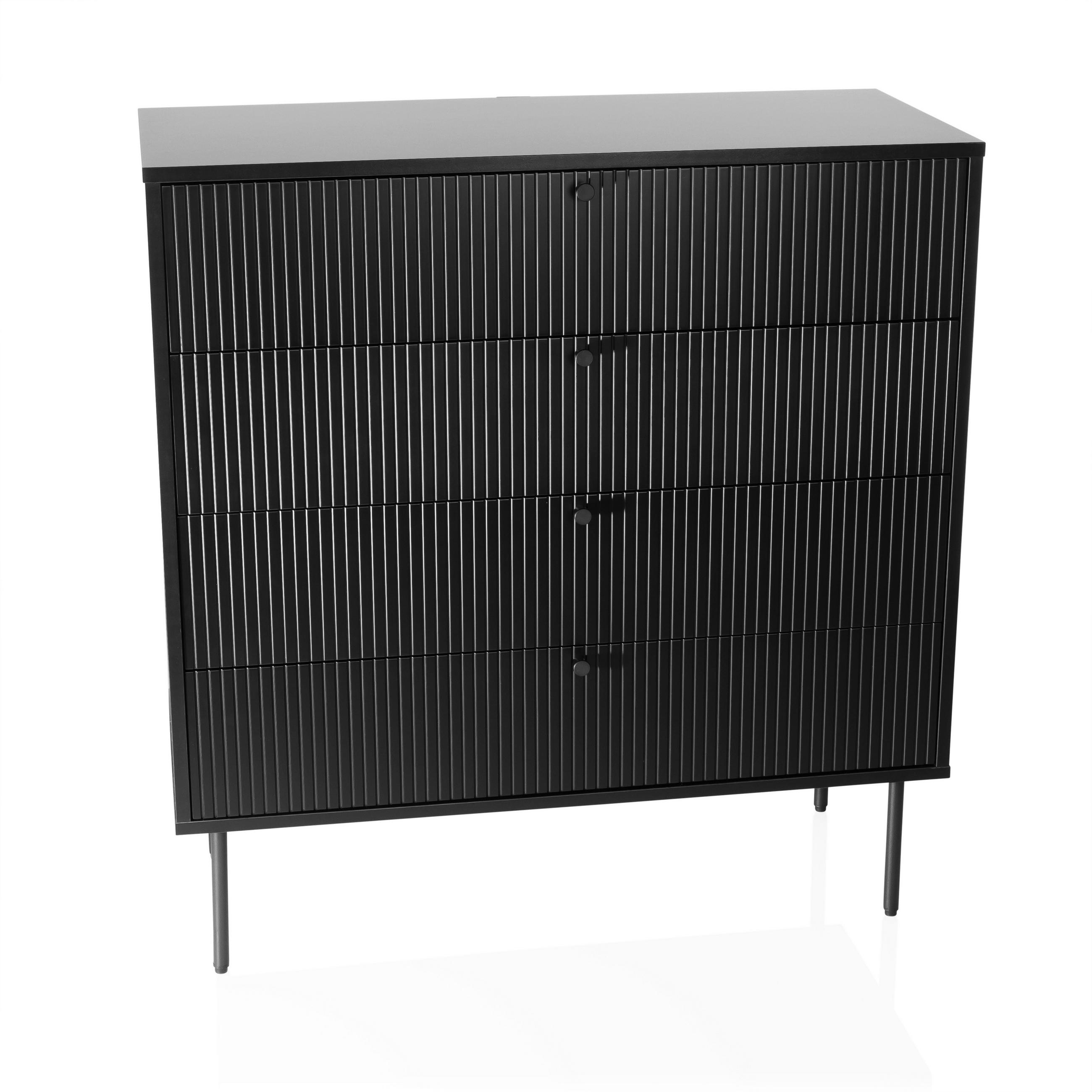 Thumbnail - Mid.you Kommode, Schwarz, Holzwerkstoff, 4 Schubladen, 90x95x40 cm, stehend, Wohnzimmer, Kommoden & Sideboards, Kommoden