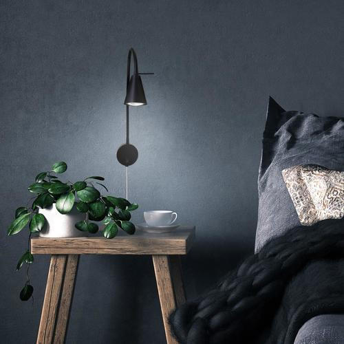 NÁSTĚNNÉ LED SVÍTIDLO, 8/45 cm  - černá, Basics, kov (8/45cm)