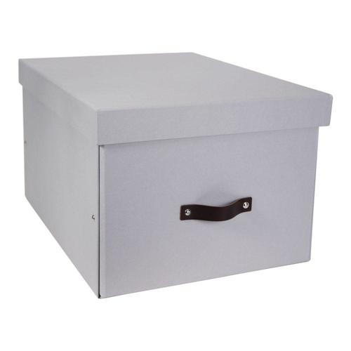 AUFBEWAHRUNGSBOX - Hellgrau/Grau, Basics, Karton/Papier (38/28.5/50.5cm)