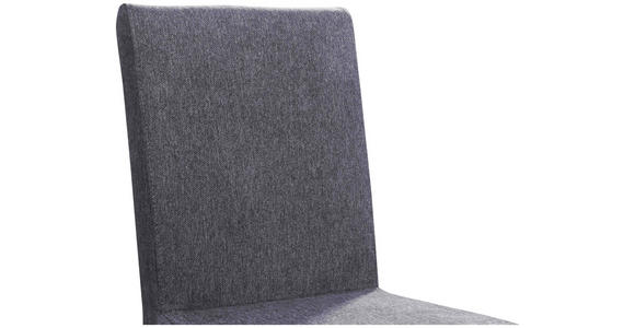 STUHL Webstoff Blau, Eichefarben Eiche vollmassiv  - Blau/Eichefarben, KONVENTIONELL, Holz/Textil (47/94/59cm) - Linea Natura