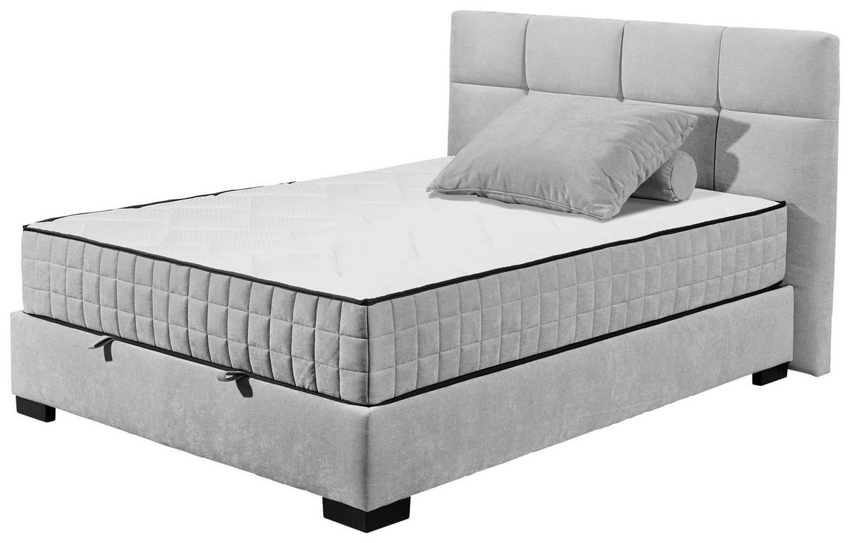 BOXBETT 140/200 cm  in Hellgrau  - Hellgrau/Schwarz, Modern, Holzwerkstoff/Kunststoff (140/200cm) - MID.YOU