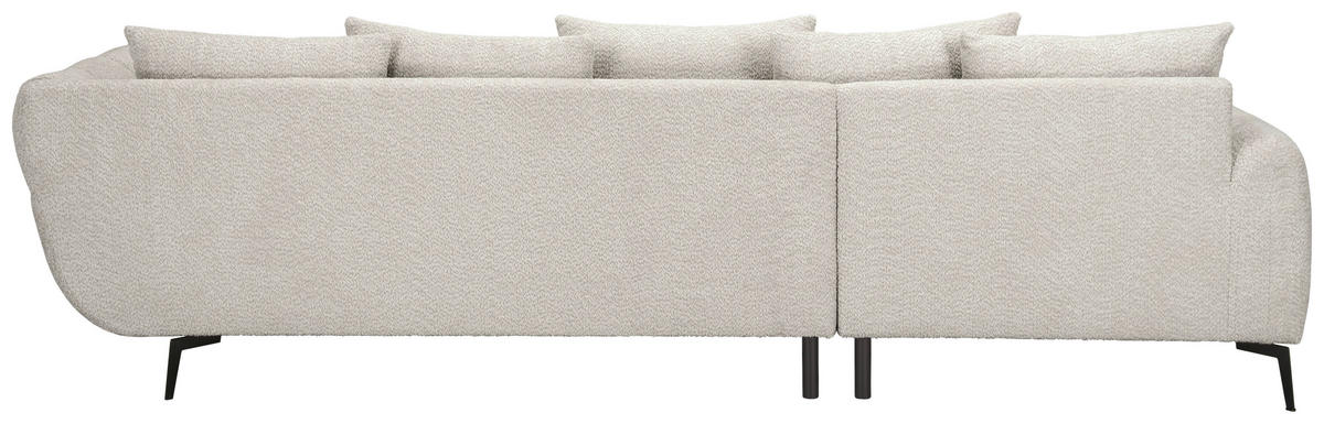 ECKSOFA Elfenbein Bouclé Zierkissen, Rückenkissen, Rücken echt  - Elfenbein/Schwarz, MODERN, Textil/Metall (217/318cm) - Carryhome