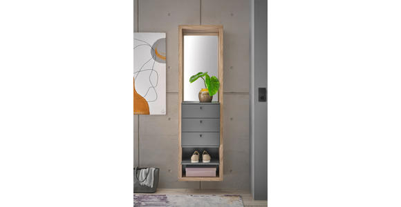 GARDEROBE  in 51/178/35 cm  - Eichefarben/Anthrazit, Basics, Glas/Holzwerkstoff (51/178/35cm) - Carryhome