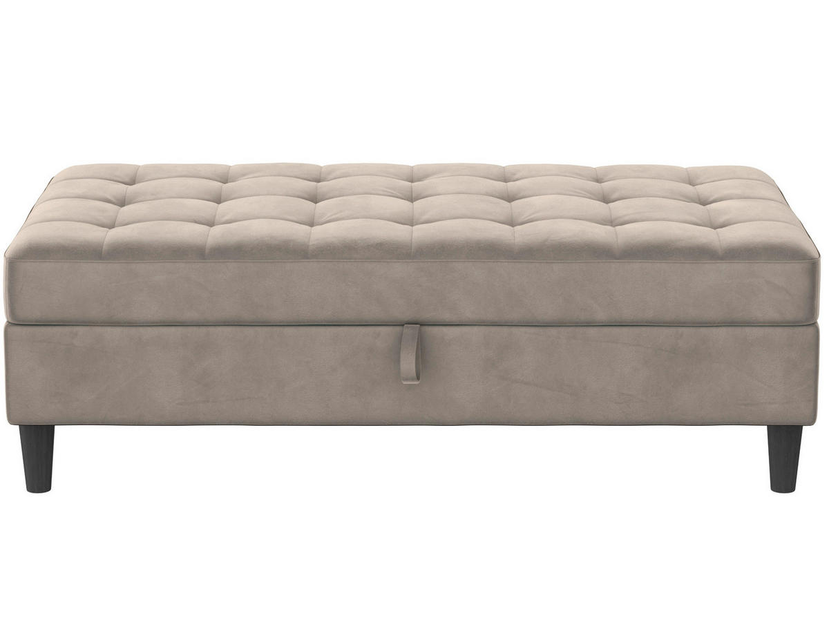 HOCKER in Textil Taupe  - Taupe/Schwarz, Basics, Kunststoff/Textil (130/43/69cm) - Livetastic