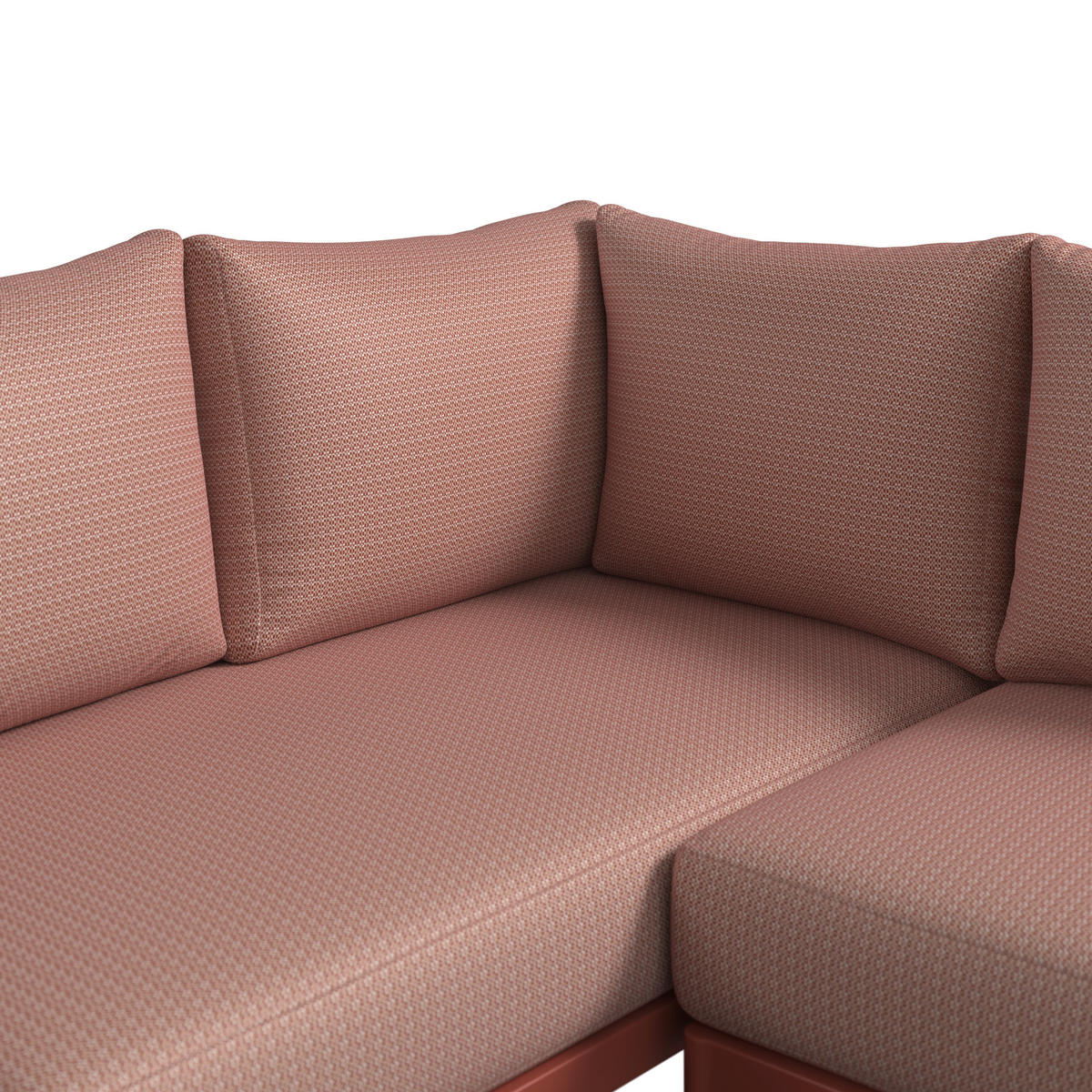 LOUNGEGARNITUR 296/229 cm Aluminium  - Rot/Dunkelrot, Design, Textil/Metall (296/229cm) - Amatio