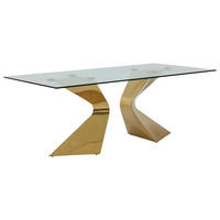 ESSTISCH rechteckig Goldfarben  - Goldfarben, Design, Glas/Metall (200/100/75cm) - Kare-Design