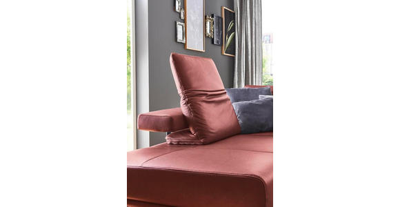 ECKSOFA in Echtleder Weinrot - Anthrazit/Weinrot, Design, Leder/Metall (325/255cm) - Dieter Knoll