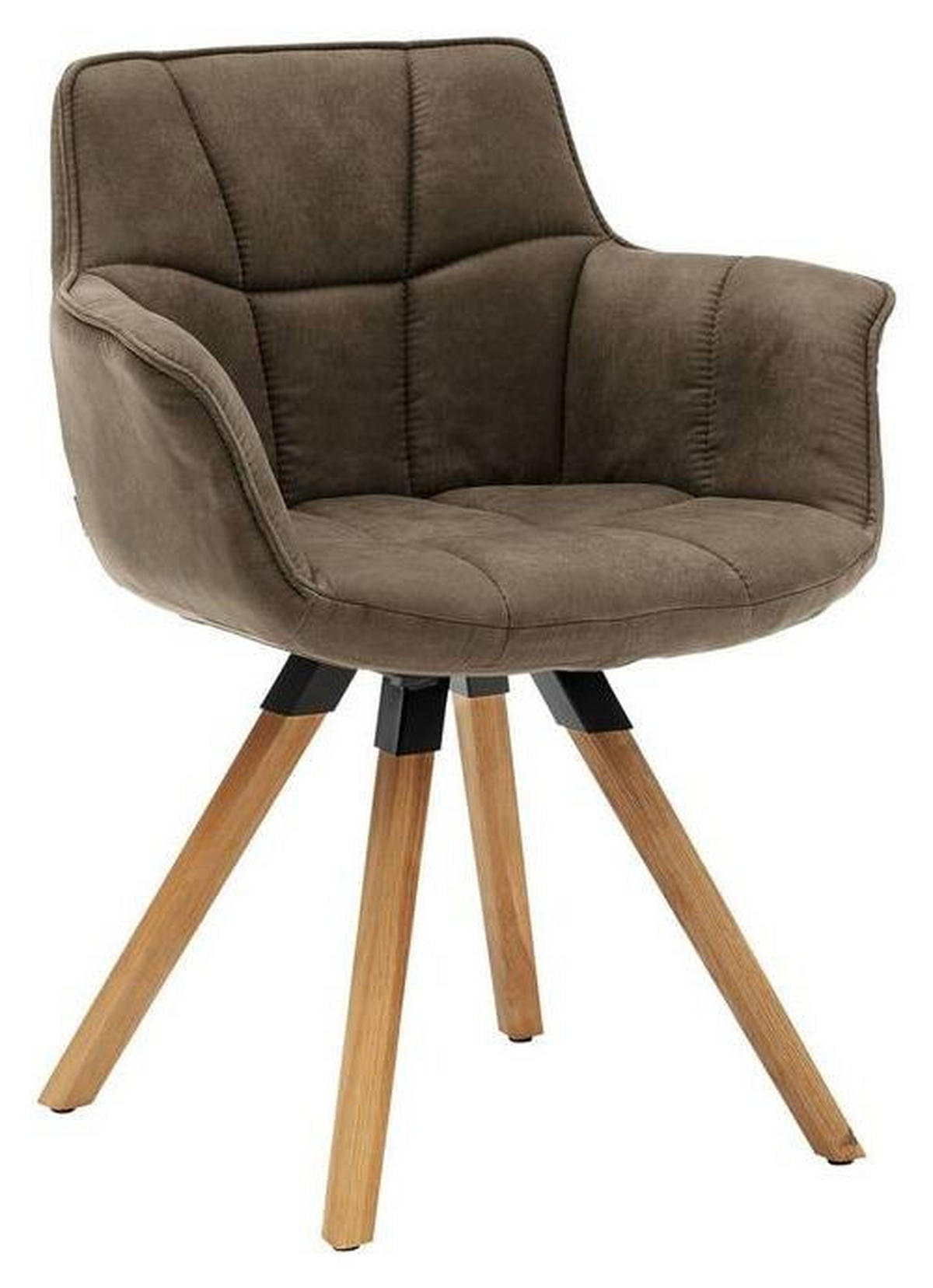 ARMLEHNSTUHL  in Mikrofaser  - Eichefarben/Graubraun, KONVENTIONELL, Holz/Textil (67/85/60cm) - Musterring
