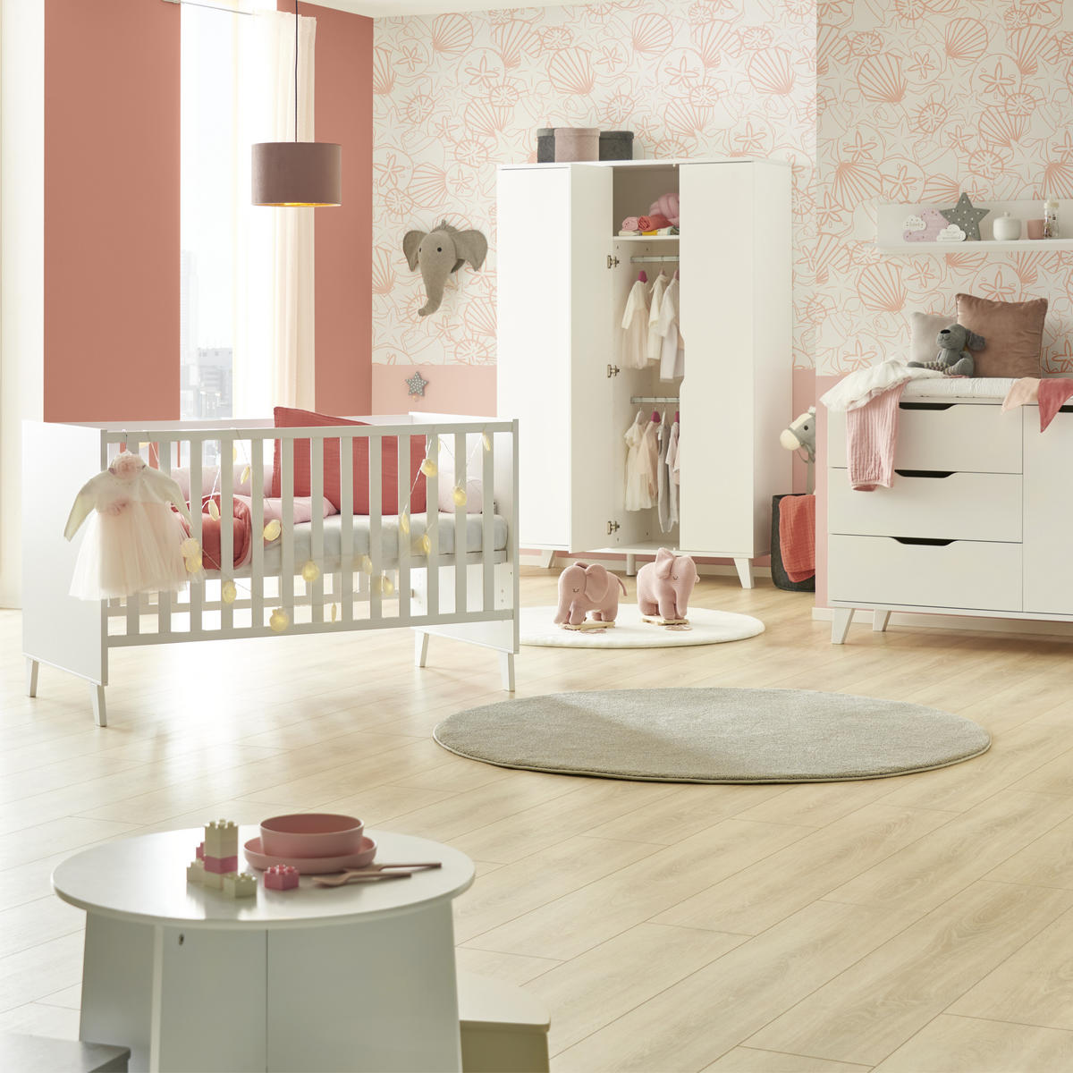 STENSKI REGAL bela  - bela, Trend, leseni material/les (94,7/20,00/19,6cm) - My Baby Lou