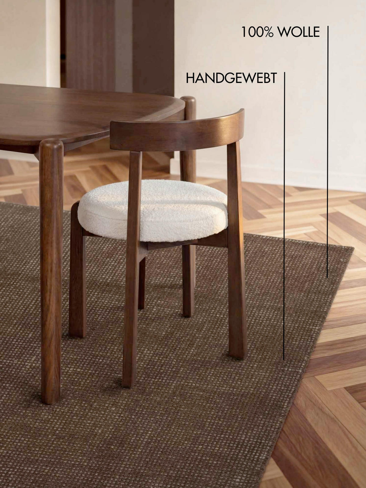 WOLLTEPPICH 120/170 cm Greenwich Braun rechteckig  - Braun, Basics, Textil (120/170cm) - Ted Baker