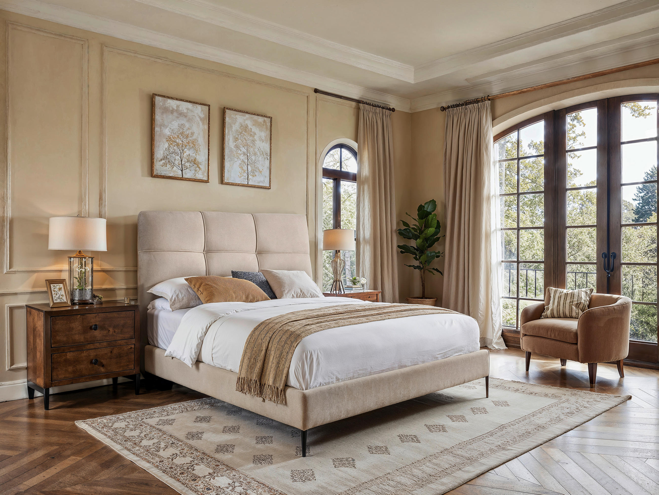 BOXSPRINGBETT 120/200 cm  in Creme  - Beige/Creme, MODERN, Holzwerkstoff/Textil (120/200cm) - MID.YOU