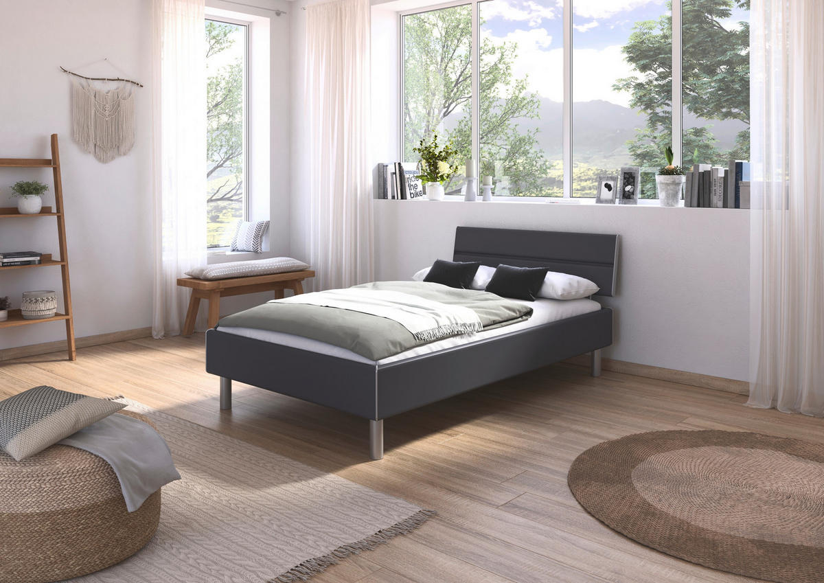 BETT 120/200 cm  in Grau  - Alufarben/Grau, Design, Metall (120/200cm) - Carryhome