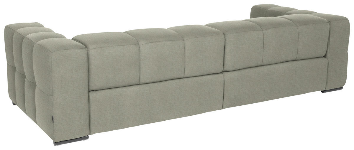 BIGSOFA  in Flachgewebe, Leinenoptik Naturfarben  - Schwarz/Naturfarben, Design, Textil/Metall (262/66/113cm) - Belluti