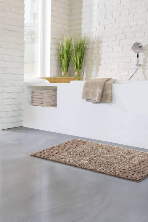 BADEMATTE Taupe 70/120 cm  - Taupe, KONVENTIONELL, Kunststoff/Textil (70/120cm) - Grund